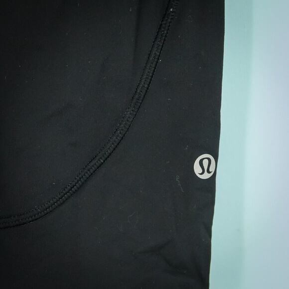 Lululemon Size 4 Black Fast As Light Crop Pull On Stretch Active Mesh Leggings - Picture 2 of 6
